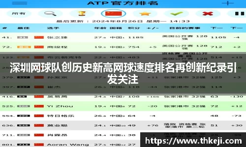深圳网球队创历史新高网球速度排名再创新纪录引发关注